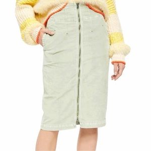 Free People Women’s Corduroy Zip Midi Skirt